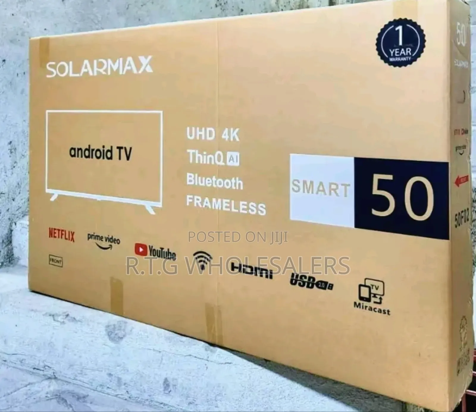 50′′ Solarmax Smart Android Tv – Uhd, Hdr, Dolby Audio