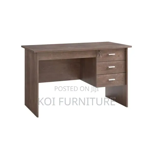 Office Desk : 0.9m Modern Office Desk Featuring a Dark Walnut Finish