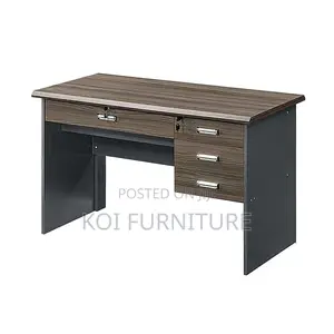 Office Desk : 0.9m Modern Office Desk Featuring a Dark Walnut Finish