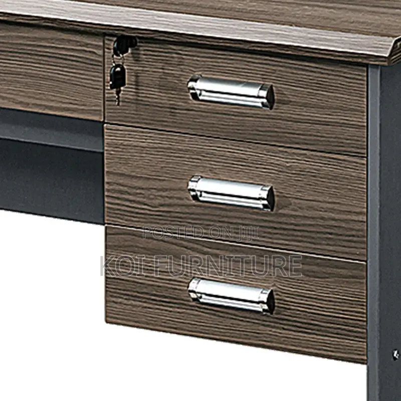 Office Desk : 0.9m Modern Office Desk Featuring a Dark Walnut Finish