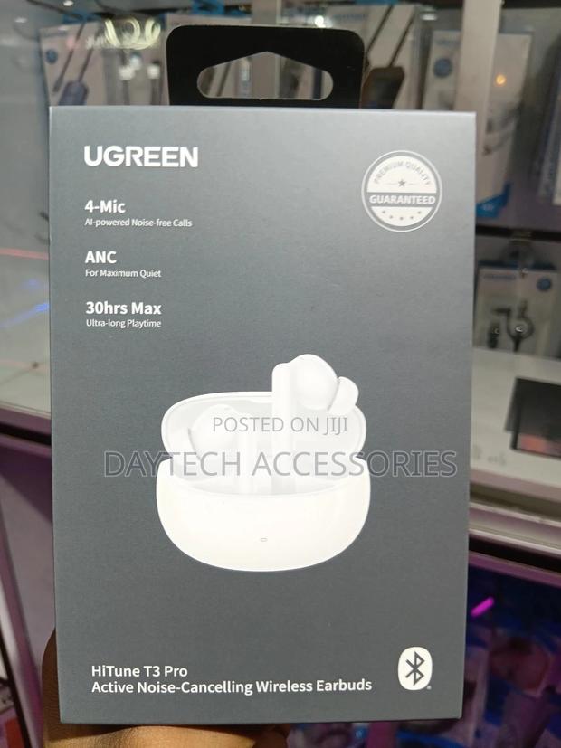 Ugreen Hitune T3 Pro Active Noise-Cancelling Wireless Earbuds - Black - thumbnail 3