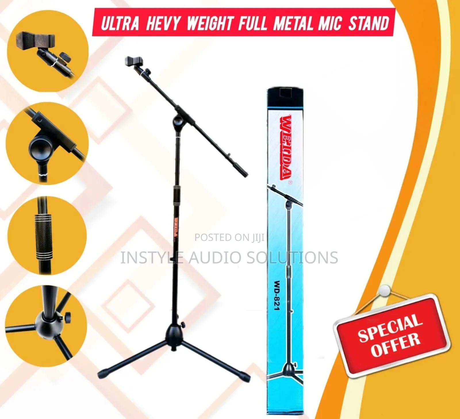 Heavy Gauge Metallic Microphone Stand Pay on Delivery Accepted