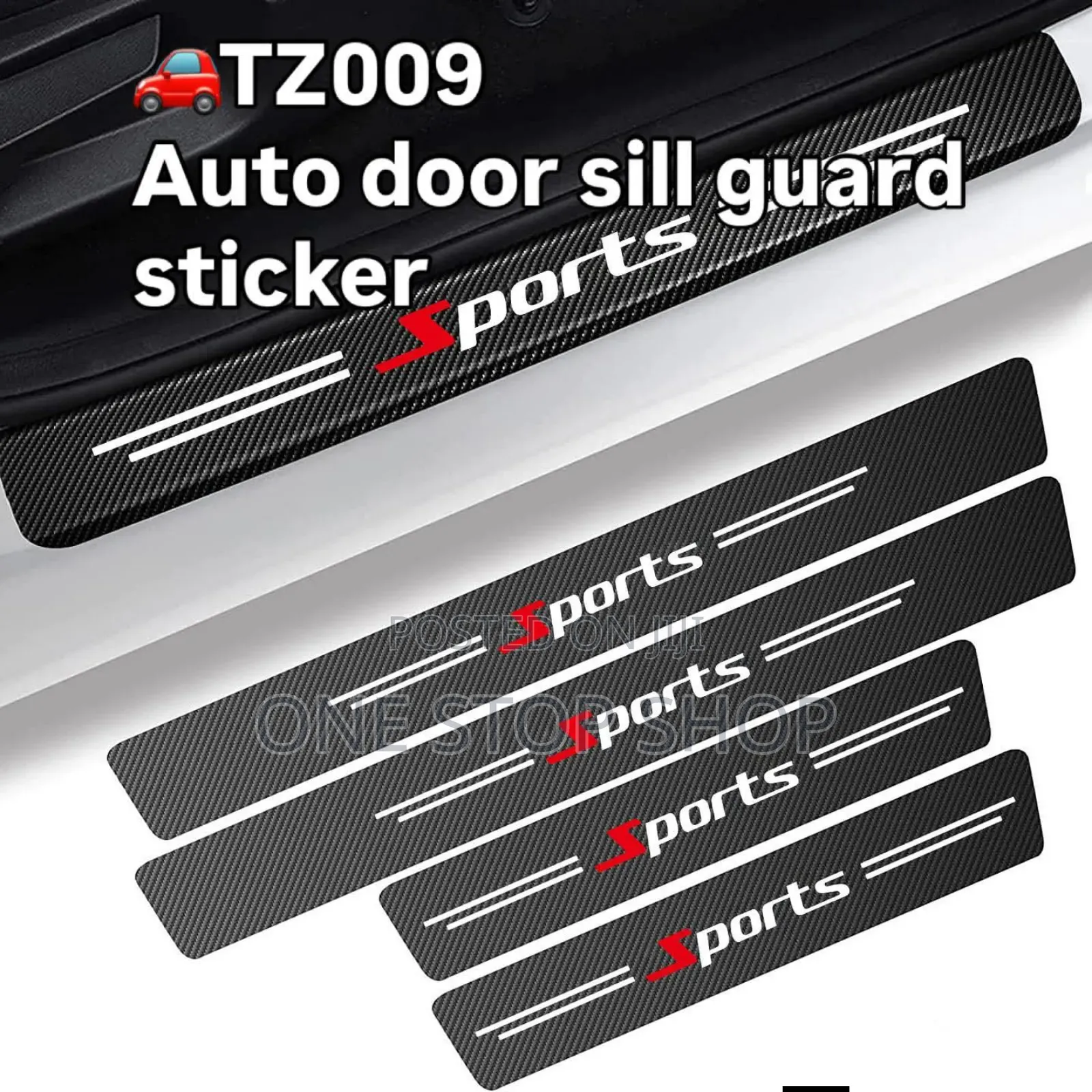 4pc Sport Door Step Carbon Stickers Universal Fit for All Car Models