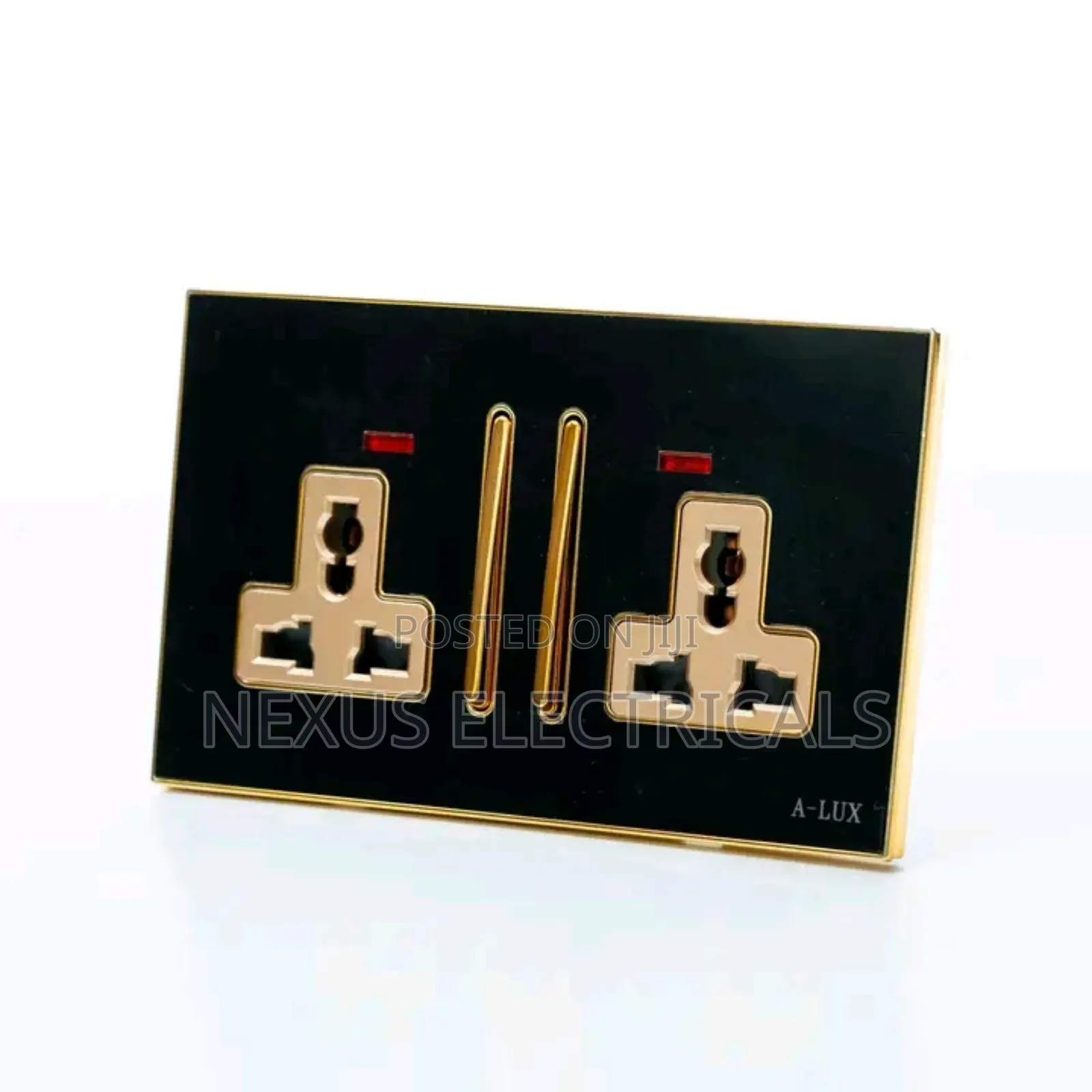 Premium Black Double Socket With a Touch of Gold