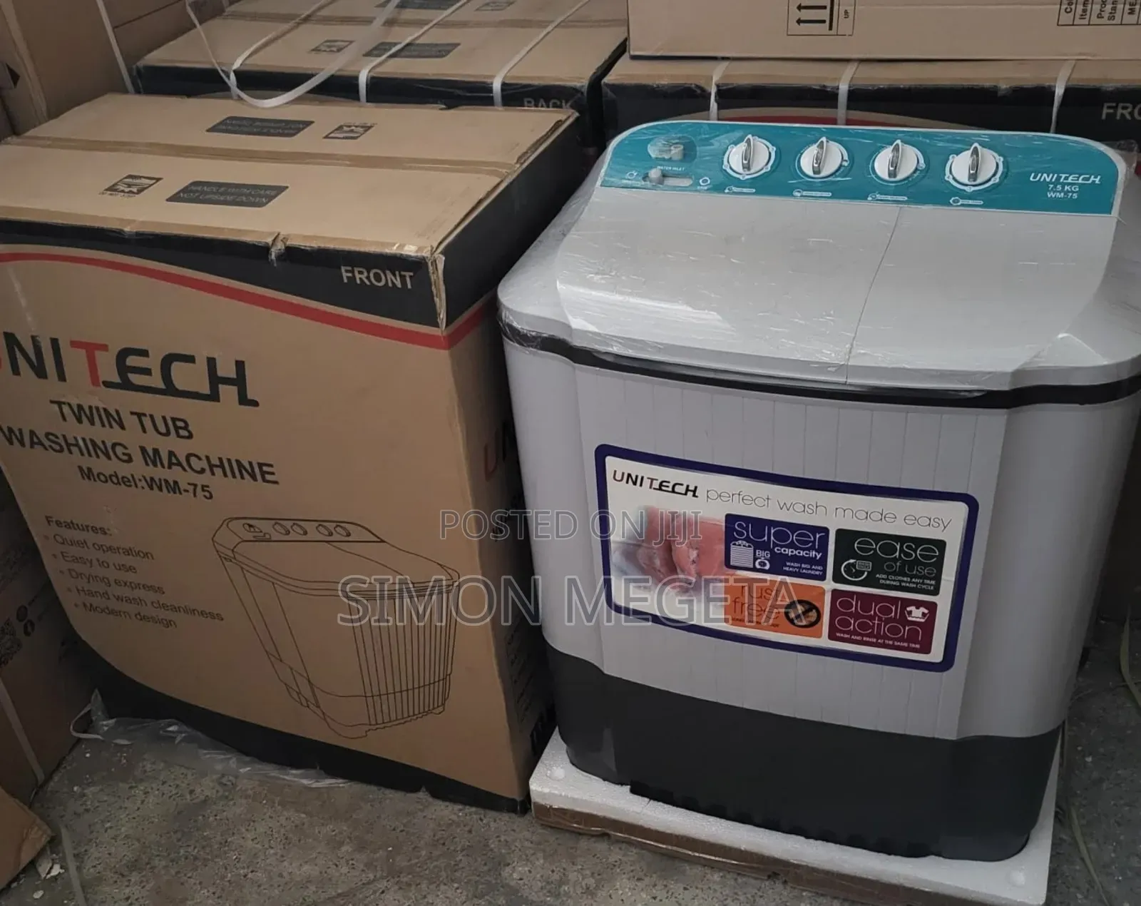 Unitech 7.5kgs Twin Tub Top Load Semi Automatic Washing Machines