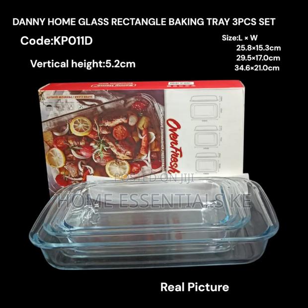 Danny Home Rectangle Oven Glass Tray 3pcs - main view