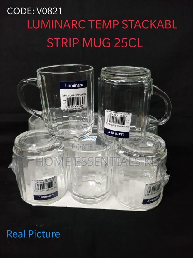 6pc
Luminarc Temp Striped Stackable Clear Mugs 25cl