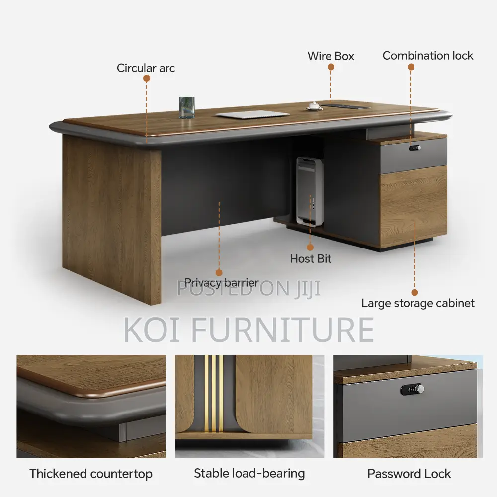 Office Desk : 1800mm Executive L-Shaped Office Modern Desk