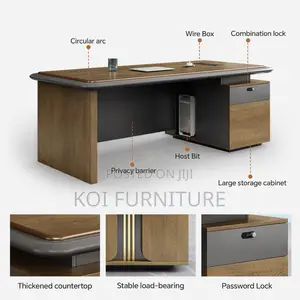 Office Desk : 1800mm Executive L-Shaped Office Modern Desk