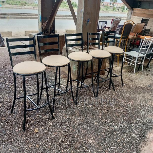 Cream Restaurant Flat Chairs With Black Durable Frame