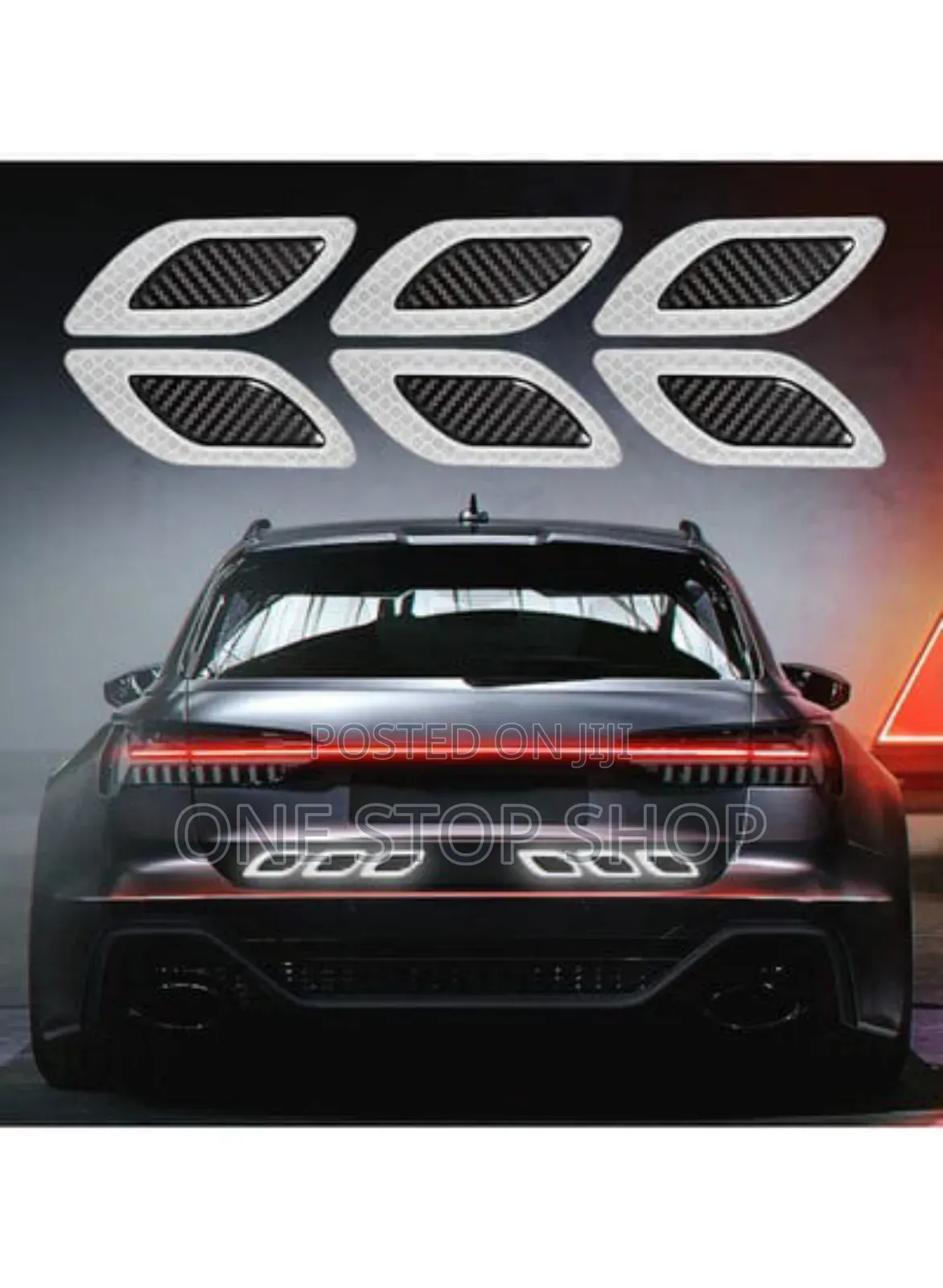 6pc White Dotted Design Reflective Stickers Body Decal