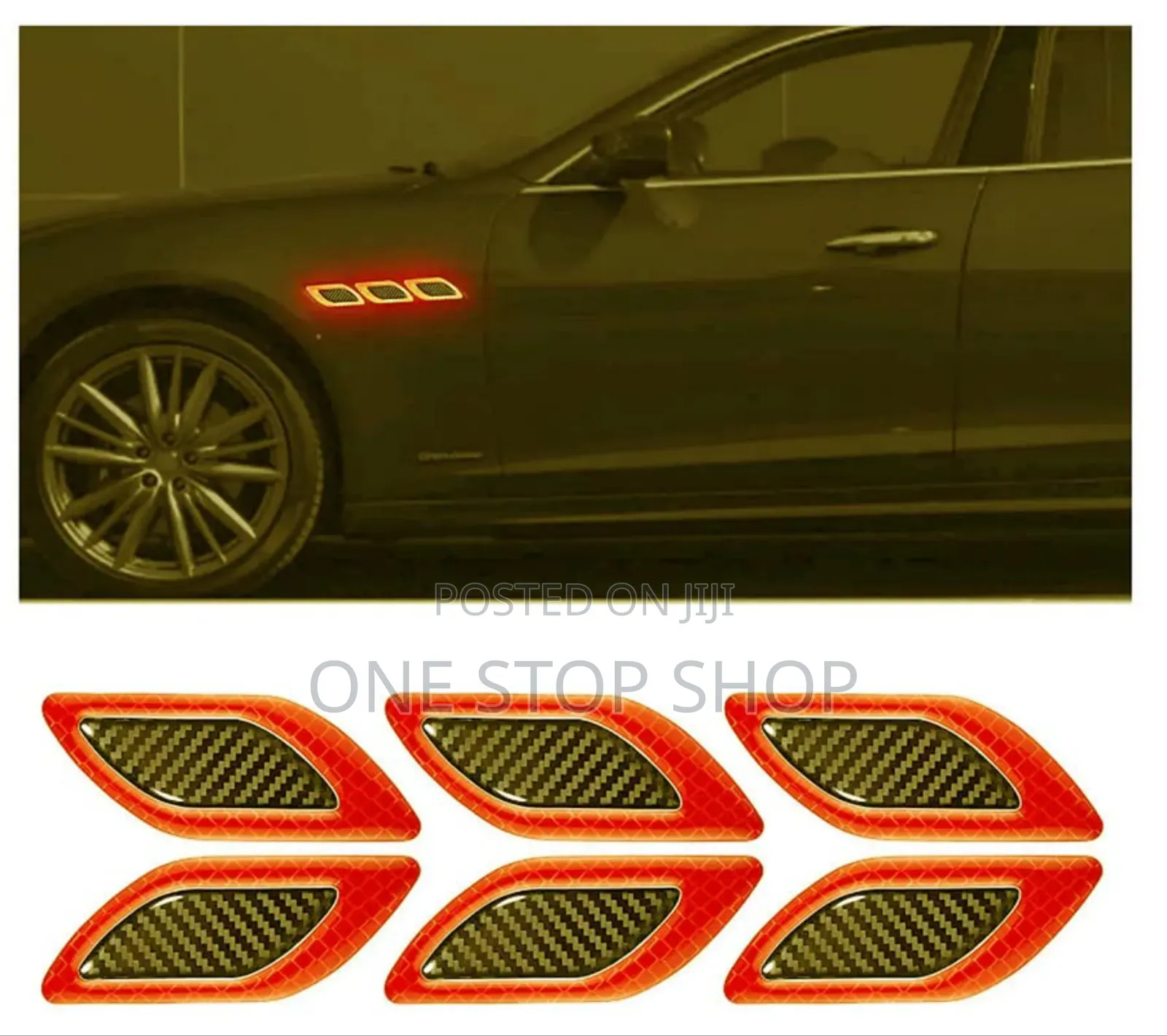 6x Red High Intensity Reflective Stickers