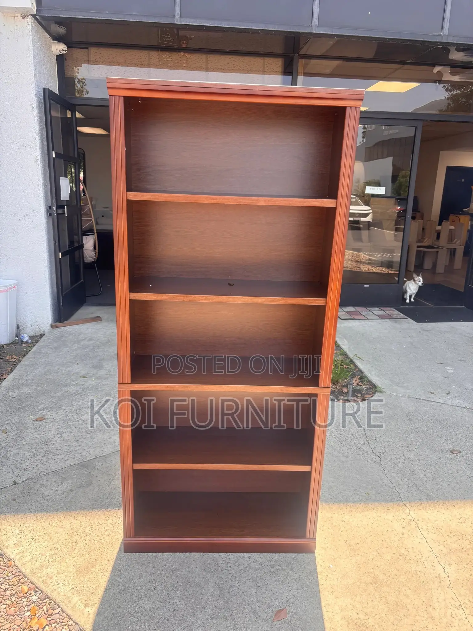 Office Bookcase : Modern Brown 5-Tier Wooden Bookcase,