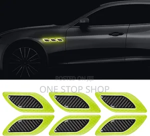 6* Luminous Green Warning Sign Bumper Door Fender Hood Reflective Tape