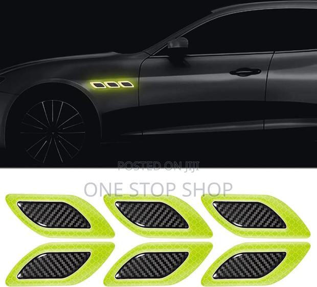 6* Luminous Green Warning Sign Bumper Door Fender Hood Reflective Tape