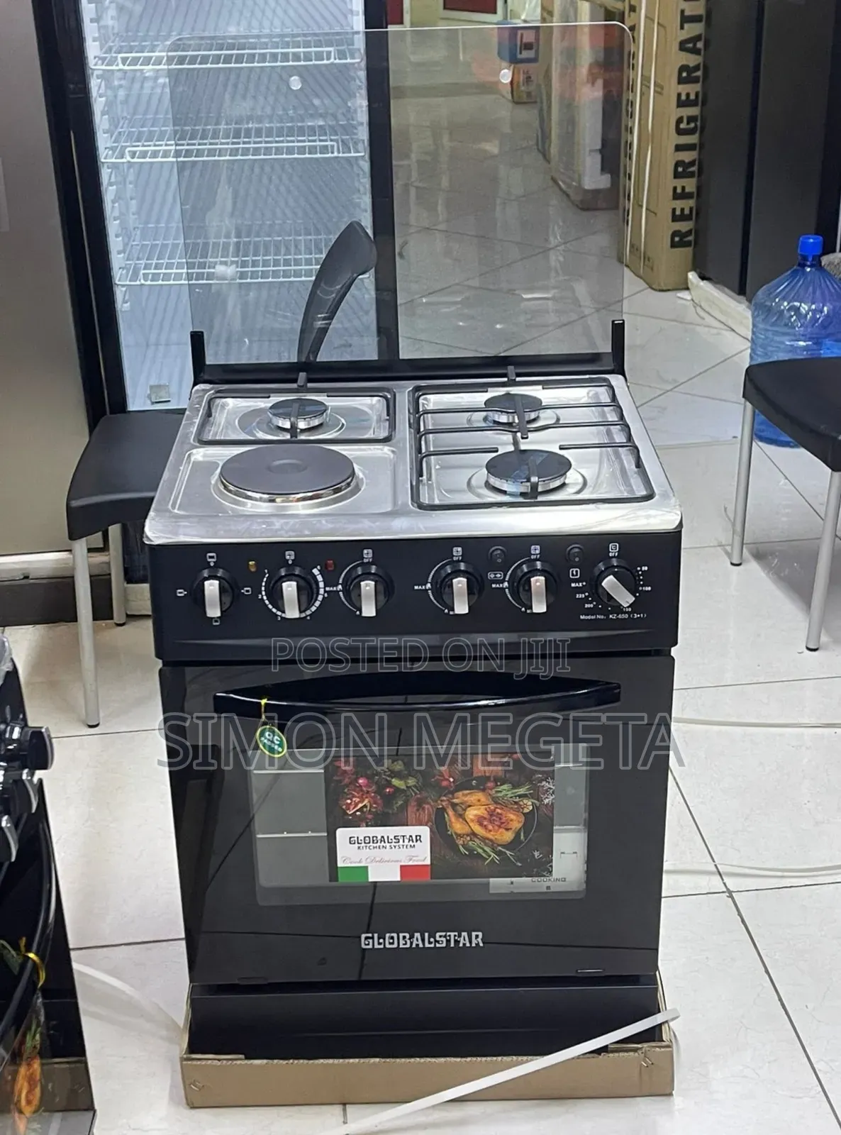 Black 60*60 Globalstar Jet 3+1 Standing Cooker With Electric Oven