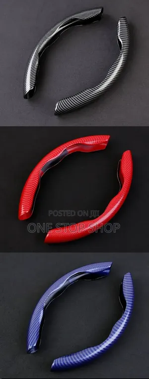 2pc Red Carbon Finish All Season Steering Wheel Cover