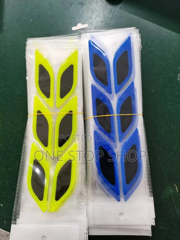6pc Luminous Green or Blue Reflective Car Body Stickers - main view