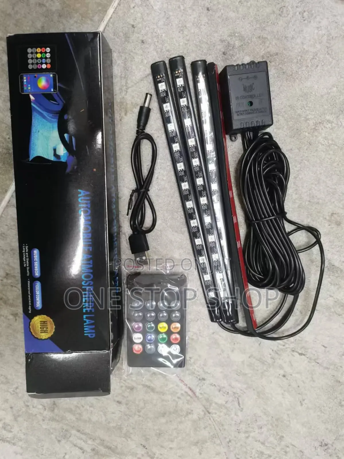 4pc Unique 7 Color Remote Control Led Bar Floor Lights