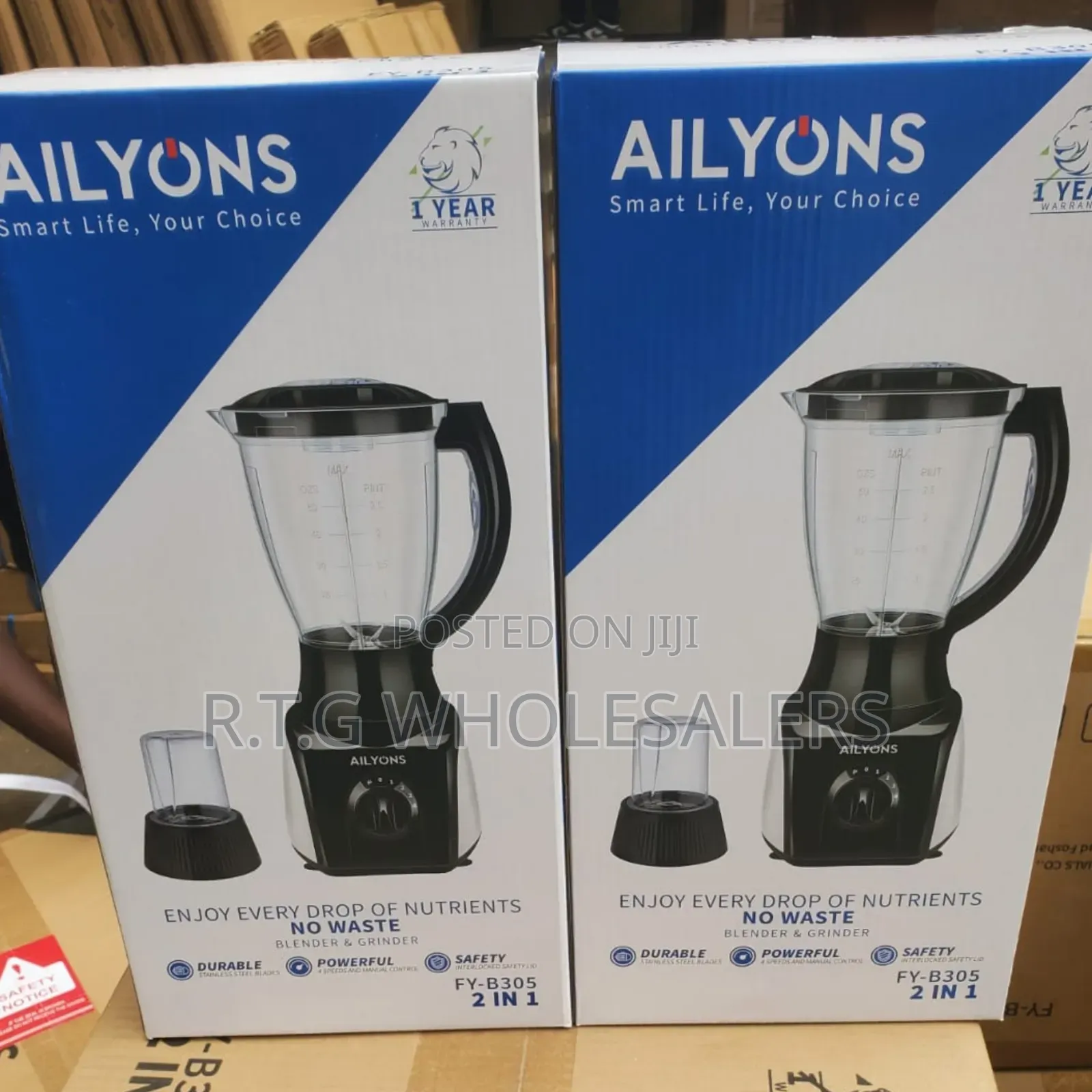 Ailyons 2‐In‐1 Heavy Duty Commercial Blender