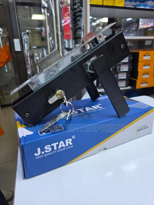 J - Star Black Big Door Lock