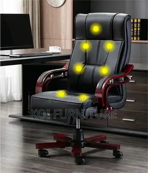Office Chair : Black Leather Bliss Executive Office Seat
