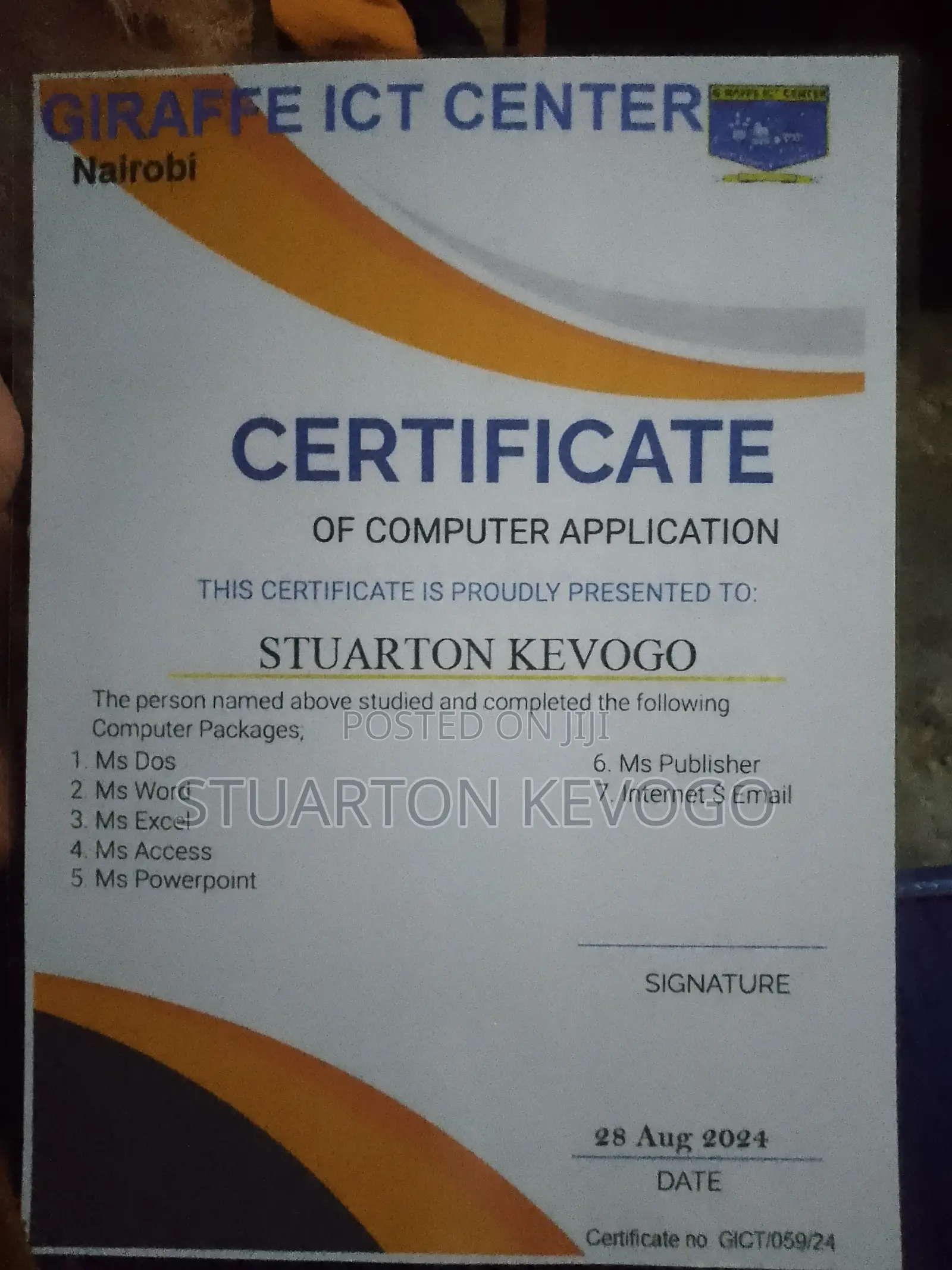Cyber Attendant in Westlands/Kangemi