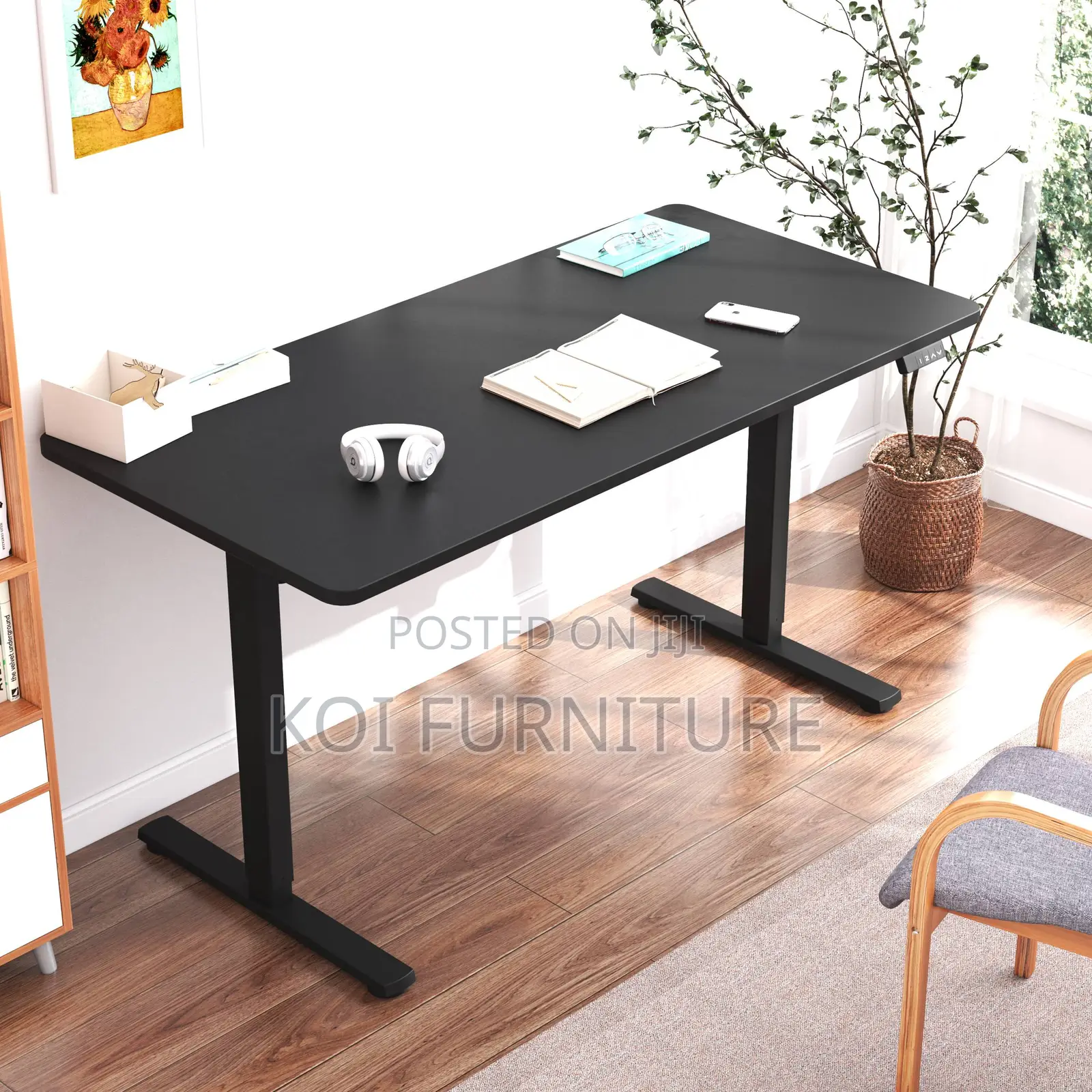 Office Desk : 1.2m Electric Height Adjustable Standing Desk