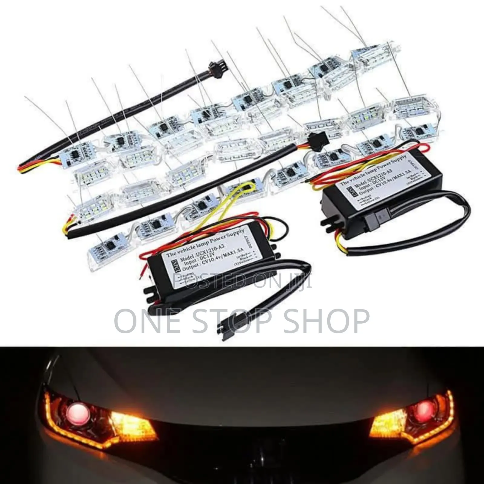 Crystal Clear Drop Tear Style Headlight Strip Light With Signal Light