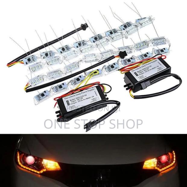 Crystal Clear Drop Tear Style Headlight Strip Light With Signal Light