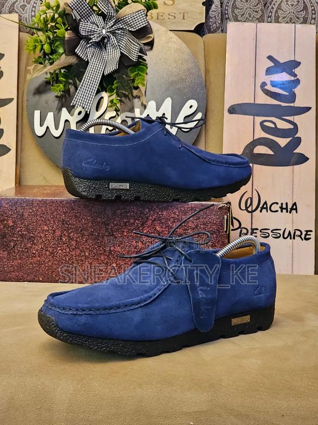 Blue Clarks Wallabees - main view