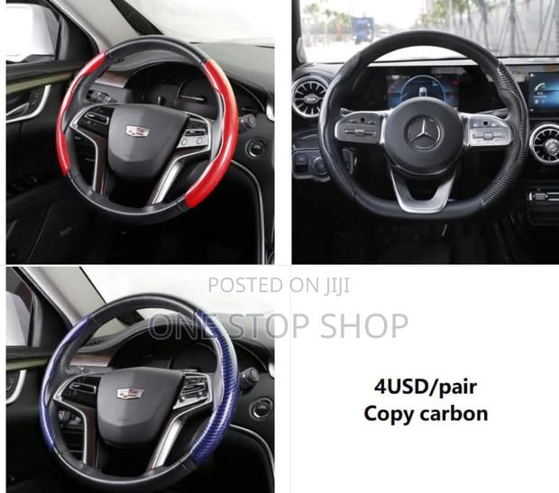 Carbon Finish Steering Covers 2pc in Carbon Red,Black,Blue,Brown