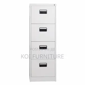 Office Cabinet : White 4-Drawer Metallic Filing Cabinet