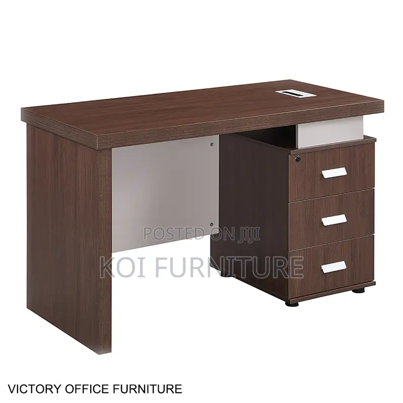 Office Desk : 1400mm Executive Wooden Office Desk With Drawers