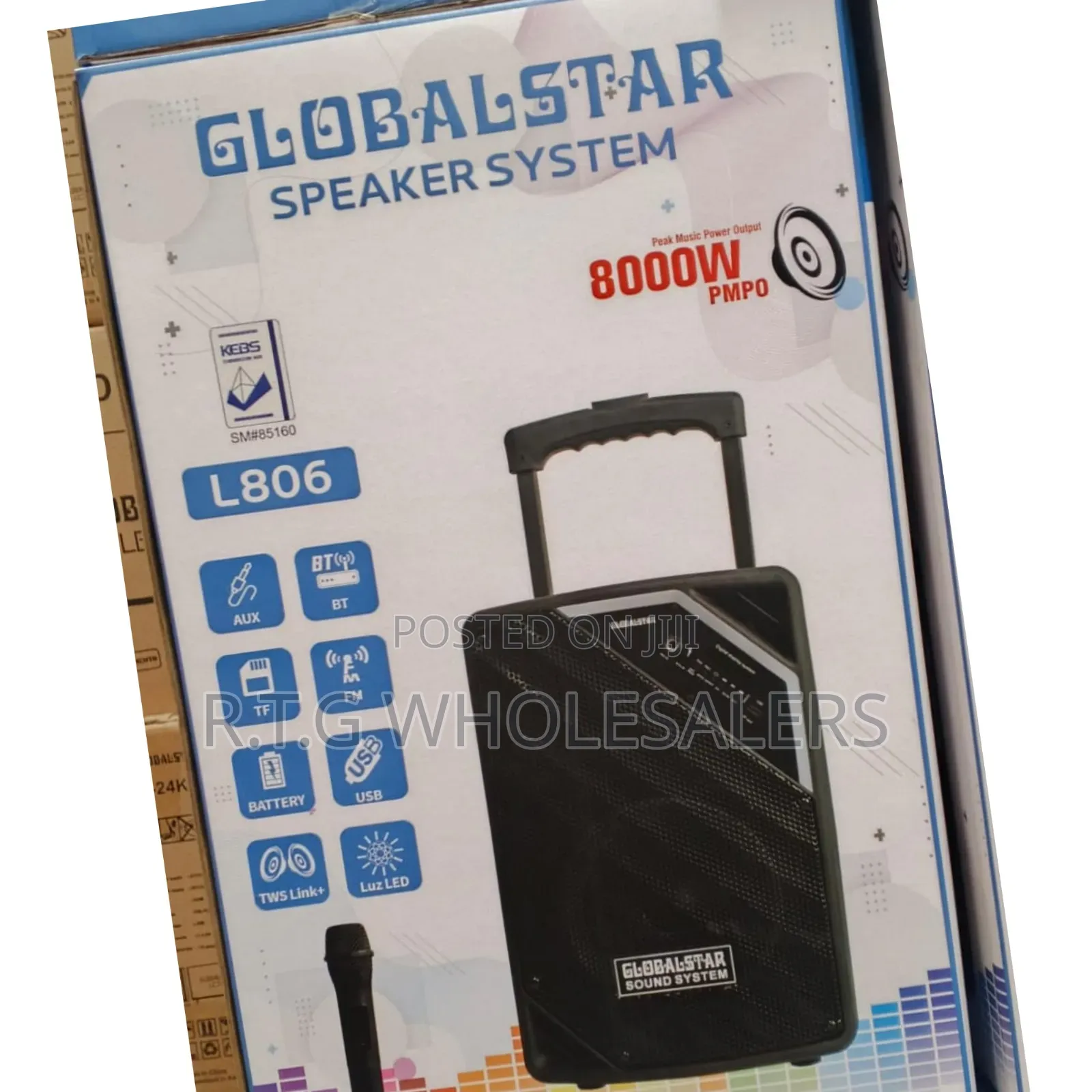 Globalstar 8" Trolley Portable Speaker With Bluetooth
