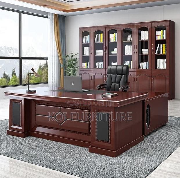 Office Desk; 1800mm Executive Mahogany Office Desk