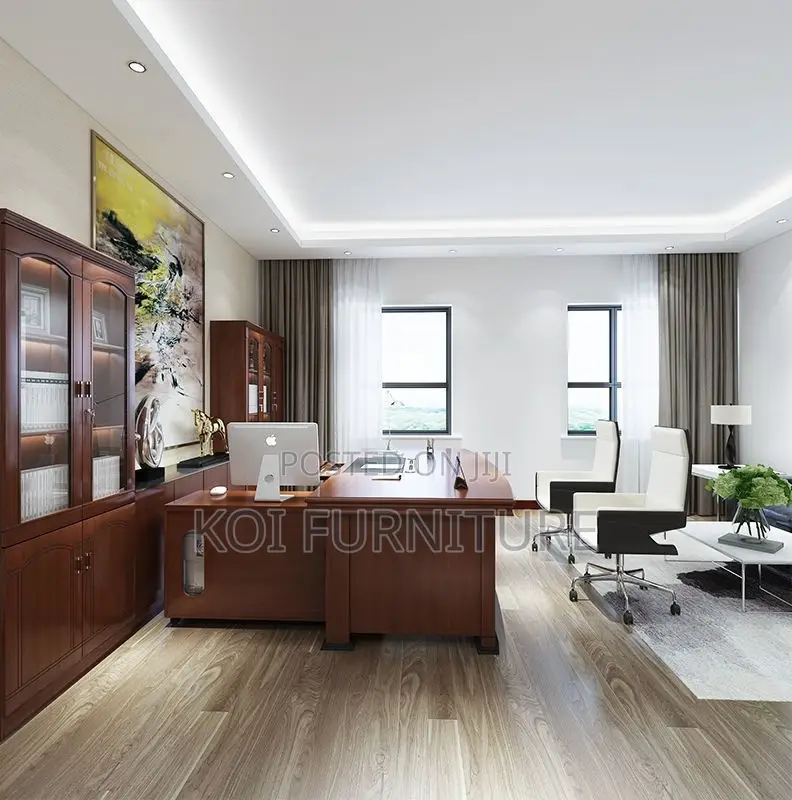 Office Desk; 1800mm Executive Mahogany Office Desk
