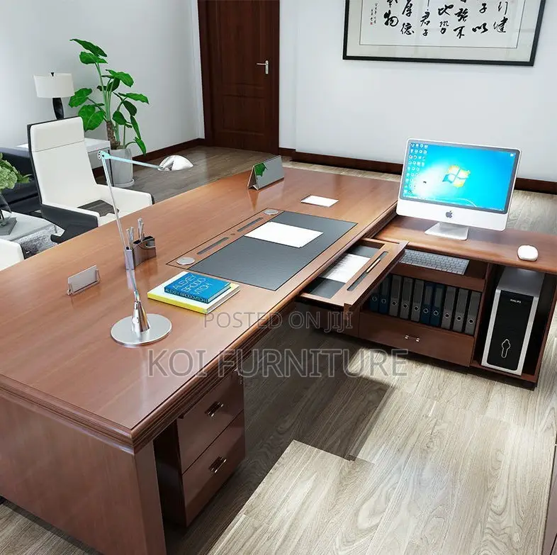 Office Desk; 1800mm Executive Mahogany Office Desk