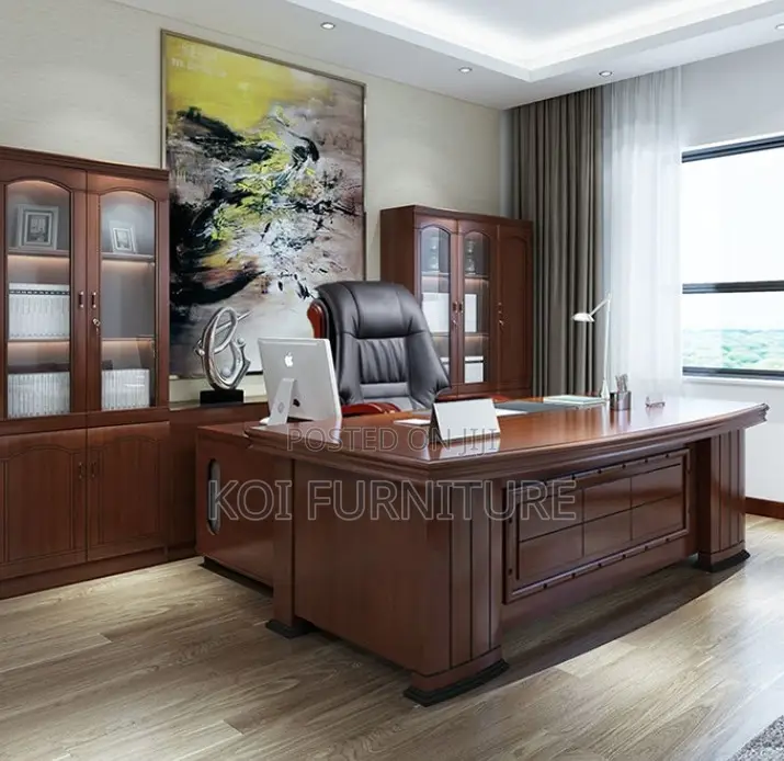 Office Desk; 1800mm Executive Mahogany Office Desk