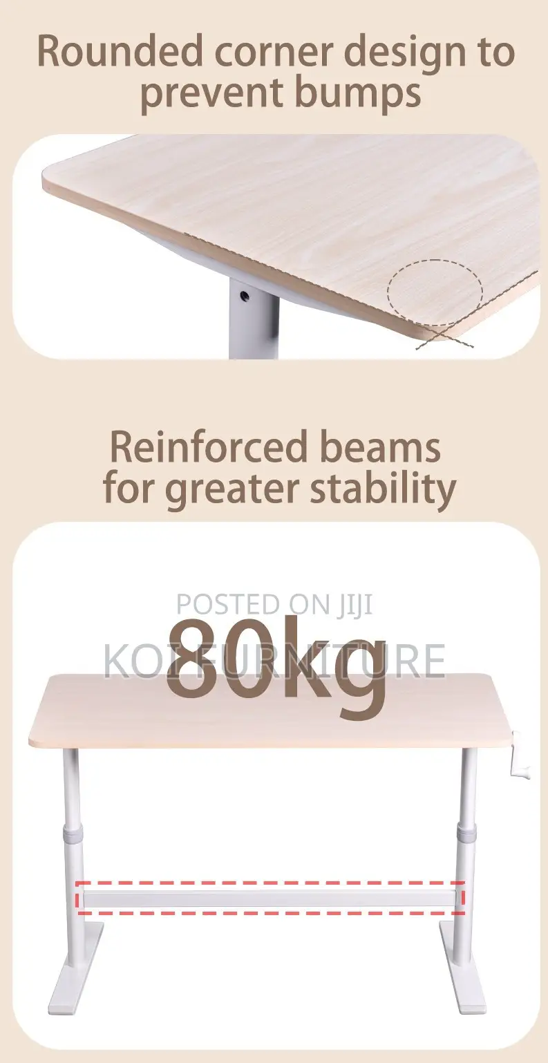 Office Table; Adjustable White Home Office Training Desk
