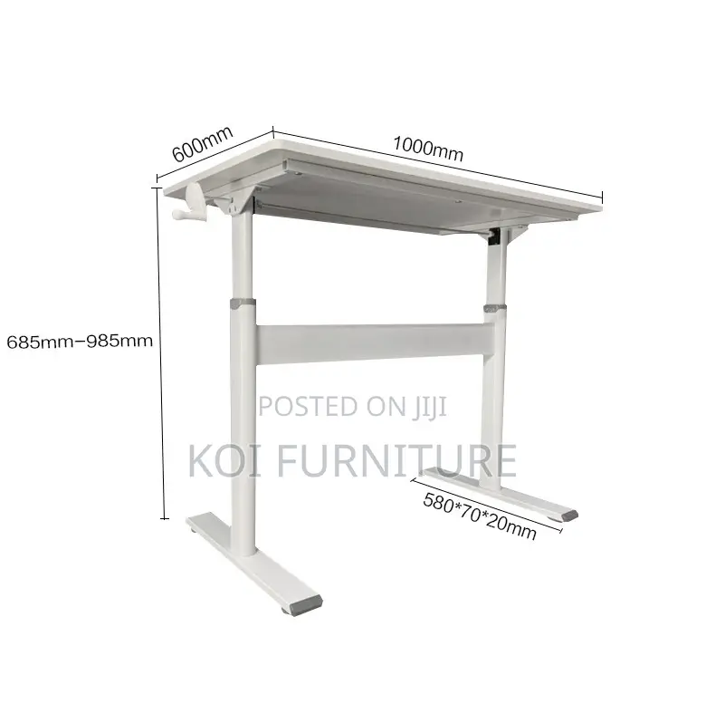 Office Table; Adjustable White Home Office Training Desk