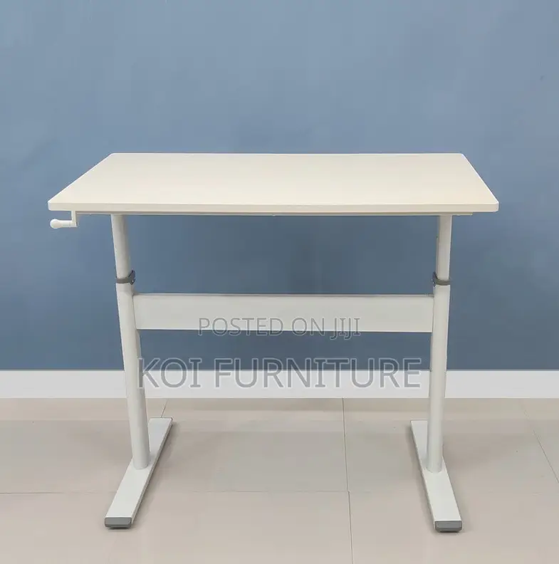 Office Table; Adjustable White Home Office Training Desk
