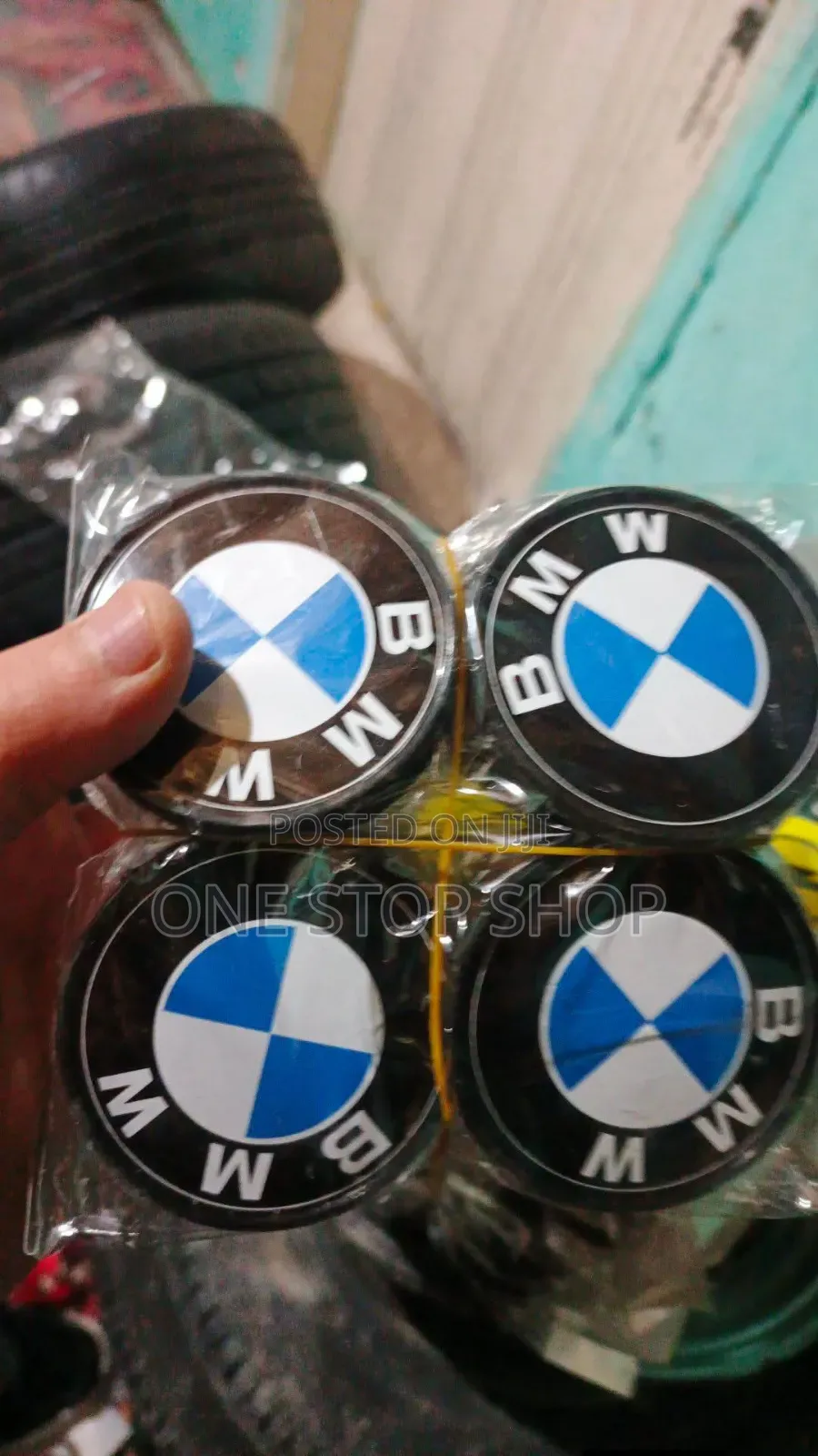 4pc BMW Self Stick on Rim Universal Stickers