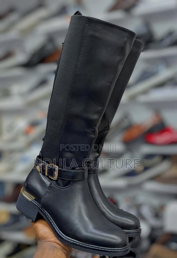 Alligator Skin Elastic High Boots - thumbnail 2