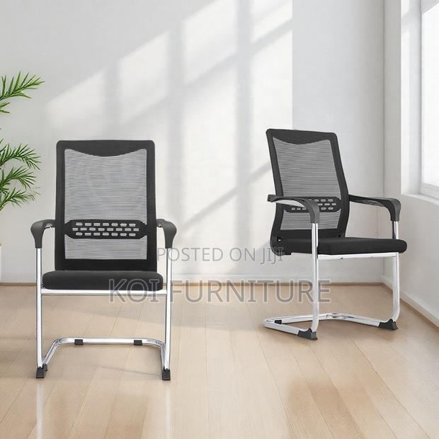 Office Chairs; Mesh Visitor Non Rotating Chair - thumbnail 5
