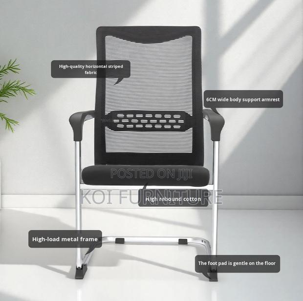Office Chairs; Mesh Visitor Non Rotating Chair - thumbnail 6