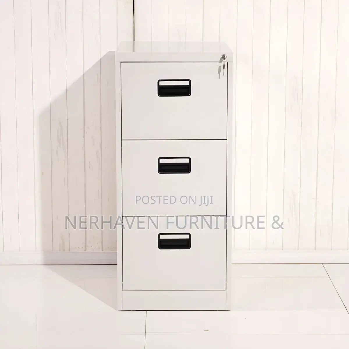 3 Drawer Metallic Office Cabinet for Secure Storage