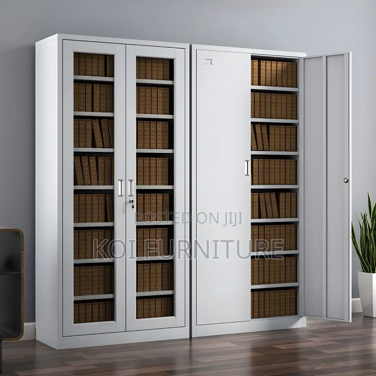 Office Cabinet; Two Doors Filing Cabinet With Front Glass View