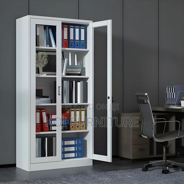 Office Cabinet; Two Doors Filing Cabinet With Front Glass View - thumbnail 7