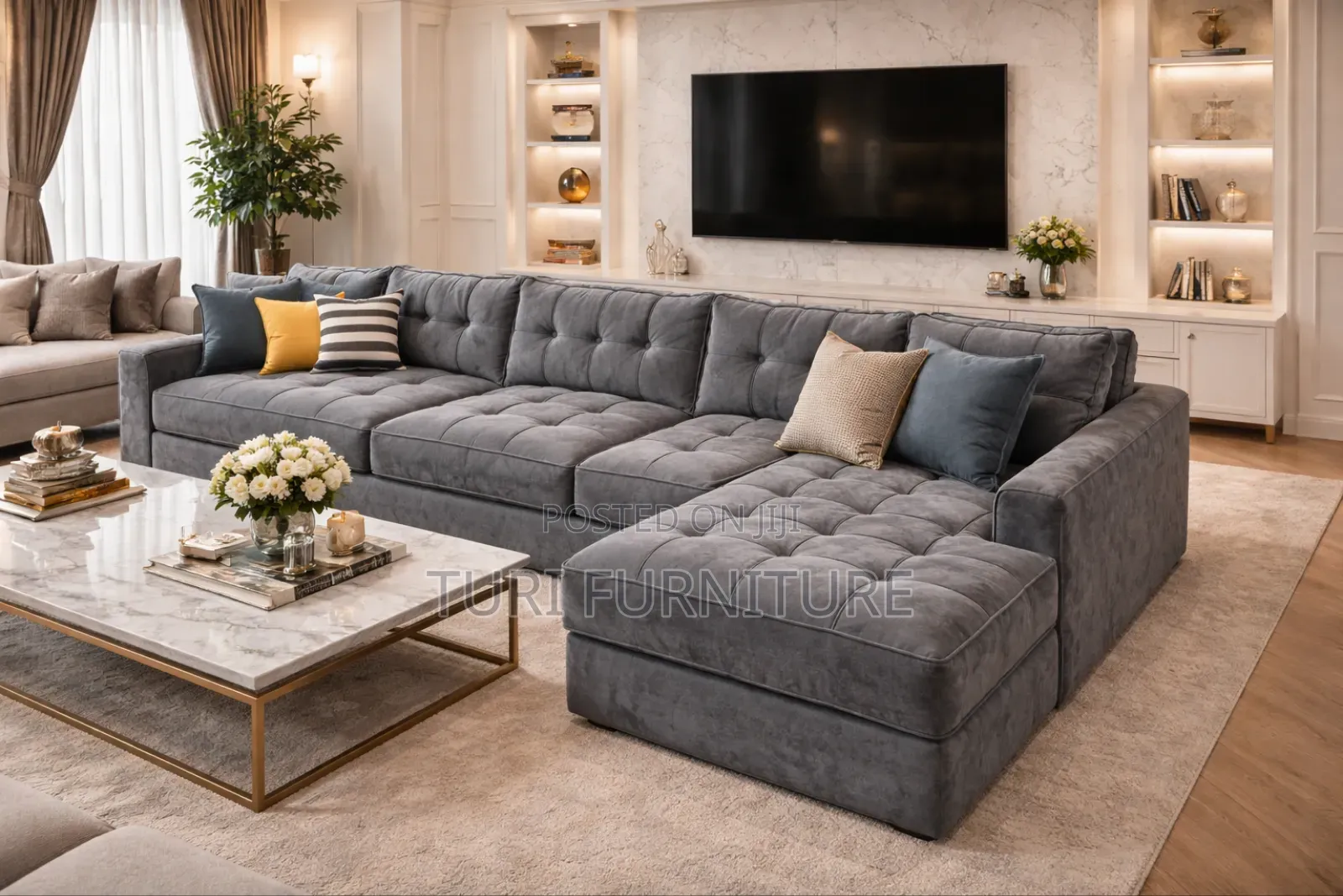Lshape 7seater Spring Cushions